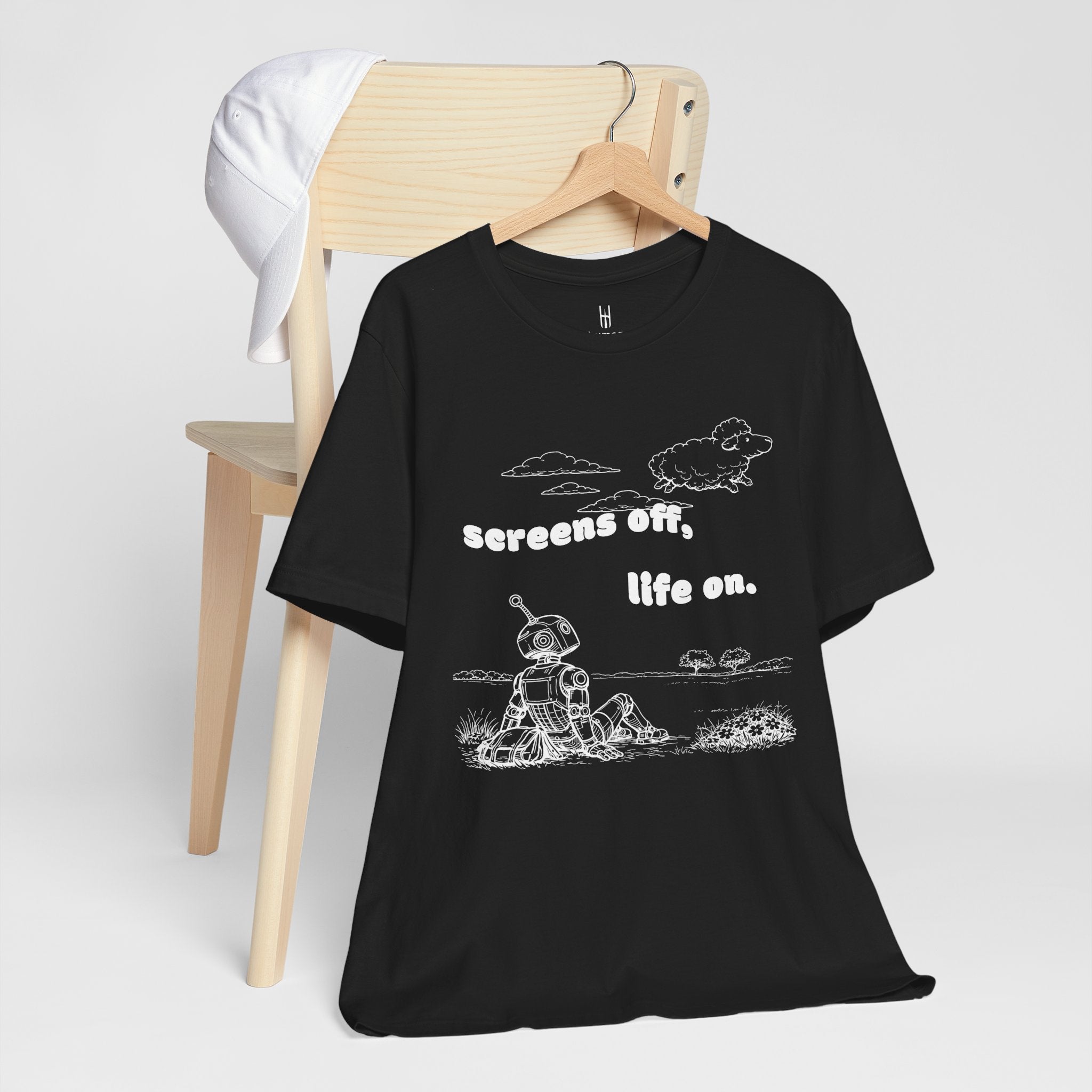 The Analog Observer: "Screens Off, Life On" Dark Retro Tee