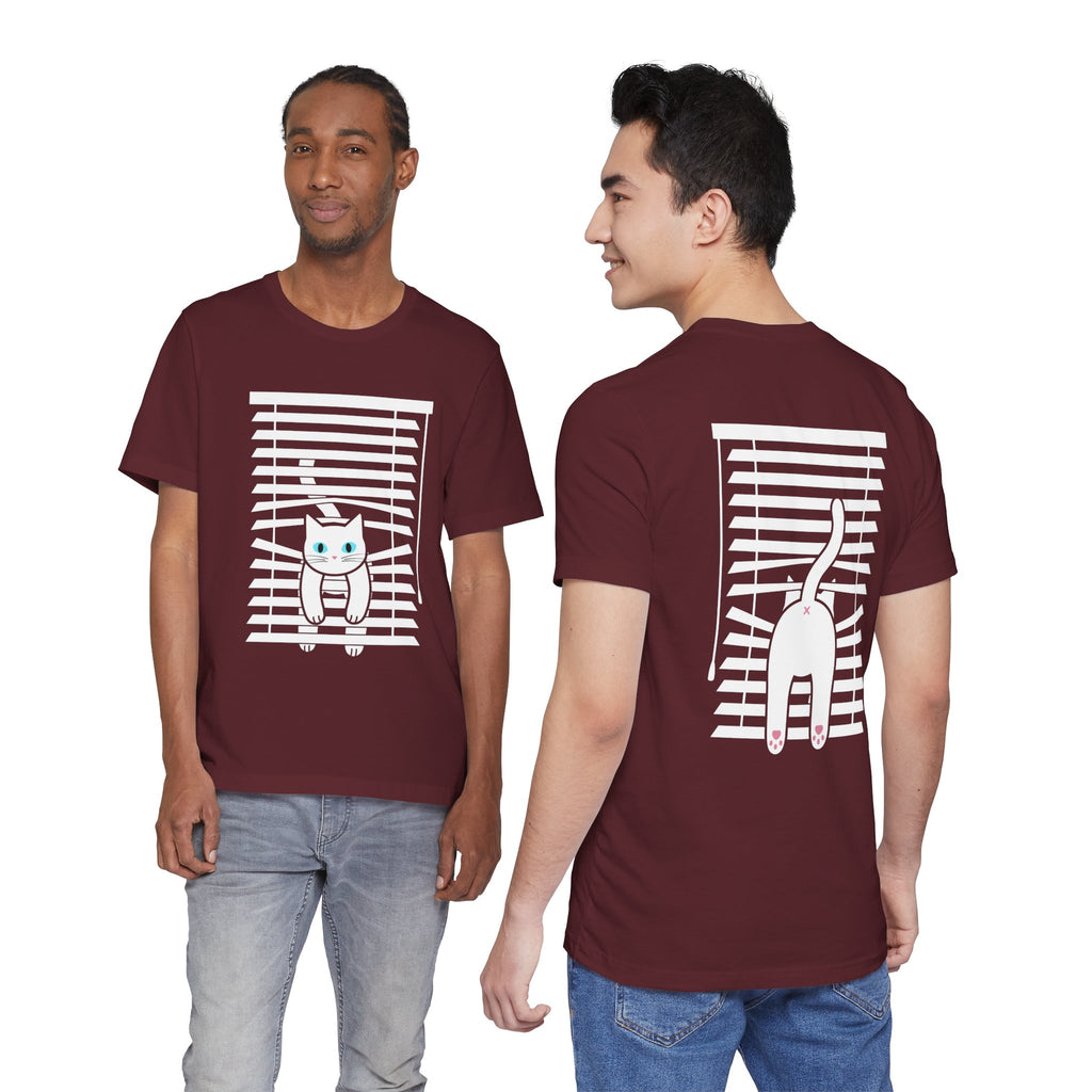 The Midnight Gaze: Cat in the Blinds Double-Sided Tee