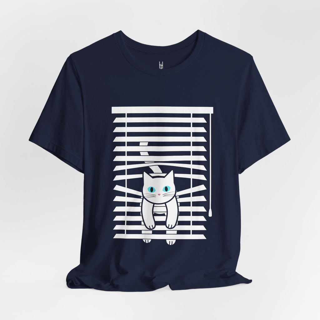The Midnight Gaze: Cat in the Blinds Double-Sided Tee