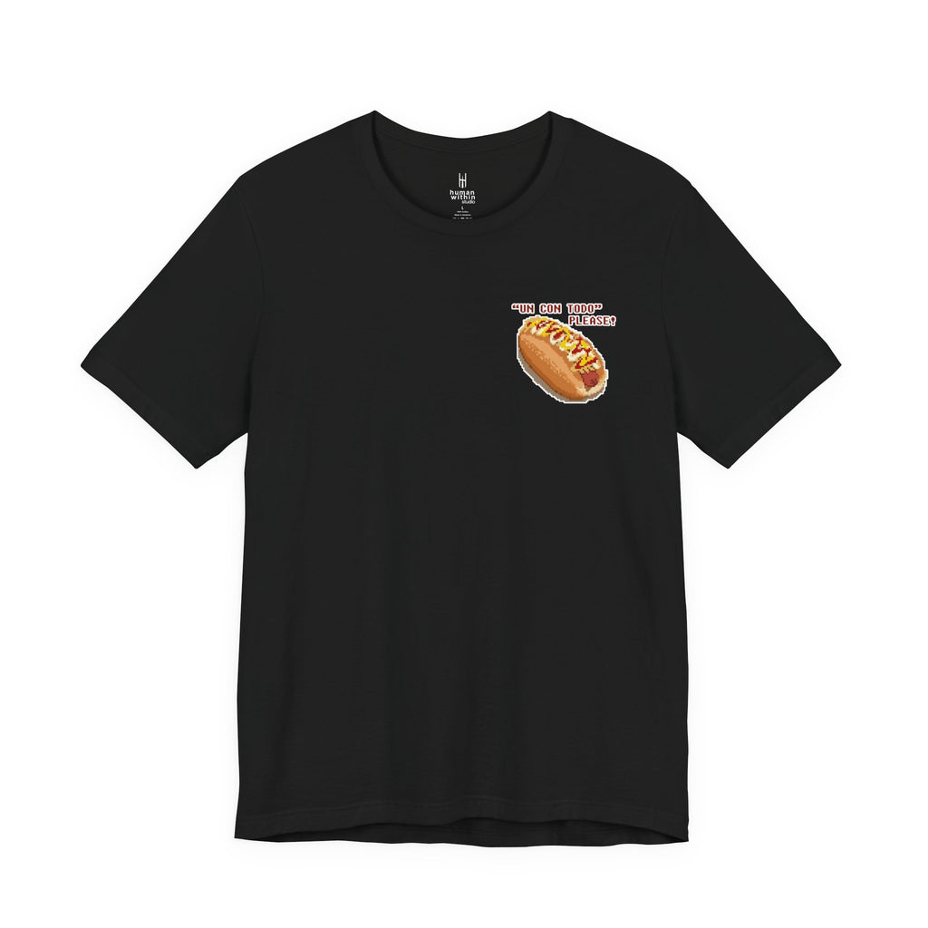 Pixel Street Food Tee — “Con Todo, Please!” Left Chest
