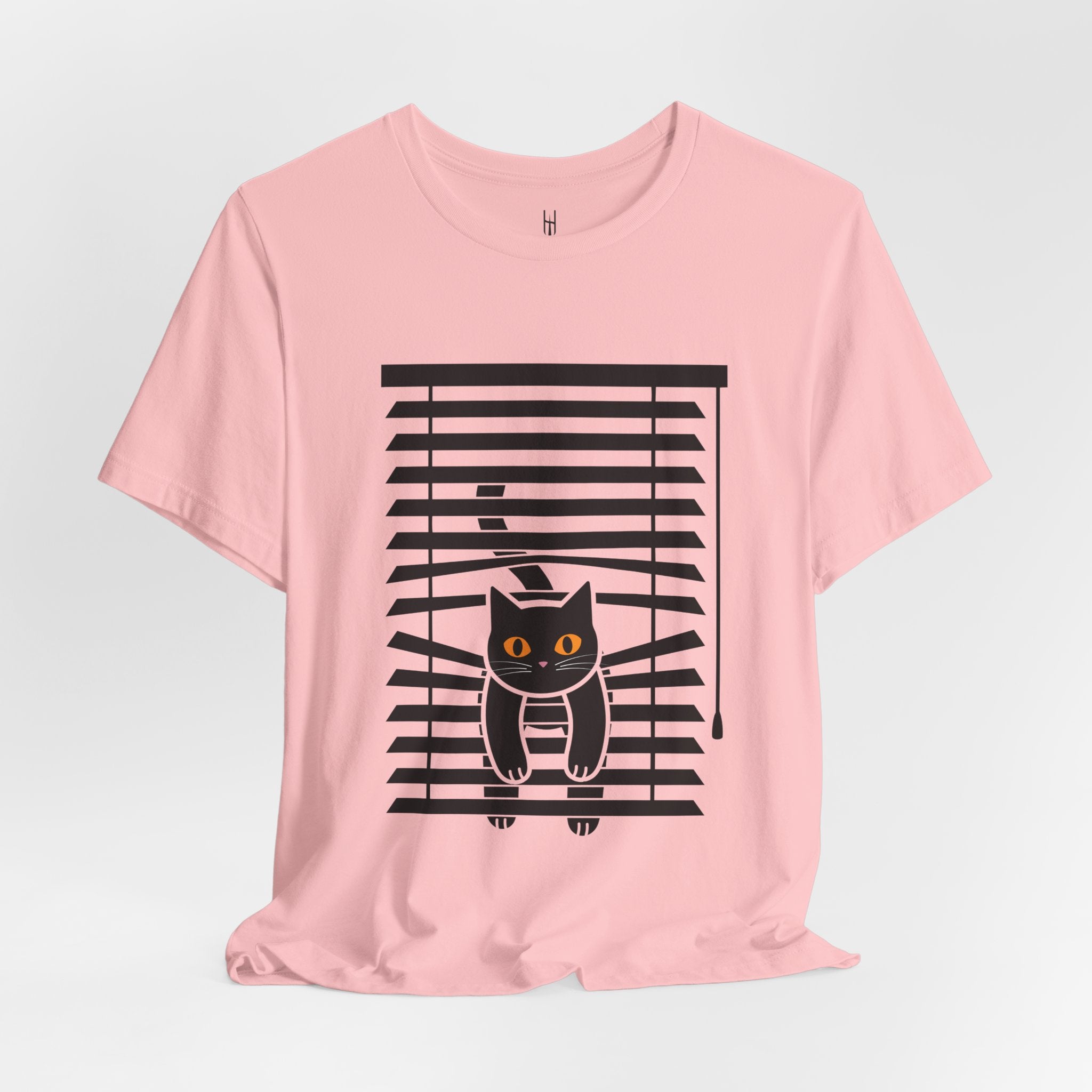 The Midnight Gaze: Black Cat in the Blinds Double-Sided Tee