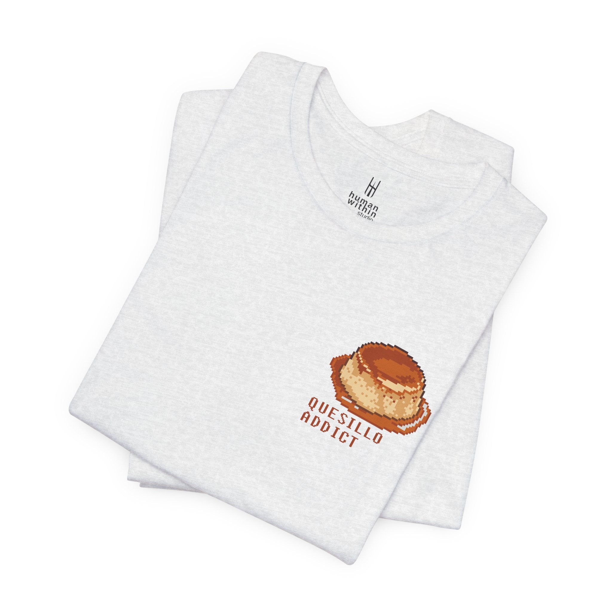 Venezuelan Quesillo Pixel Tee — Retro 8‑Bit Dessert Chest T‑Shirt