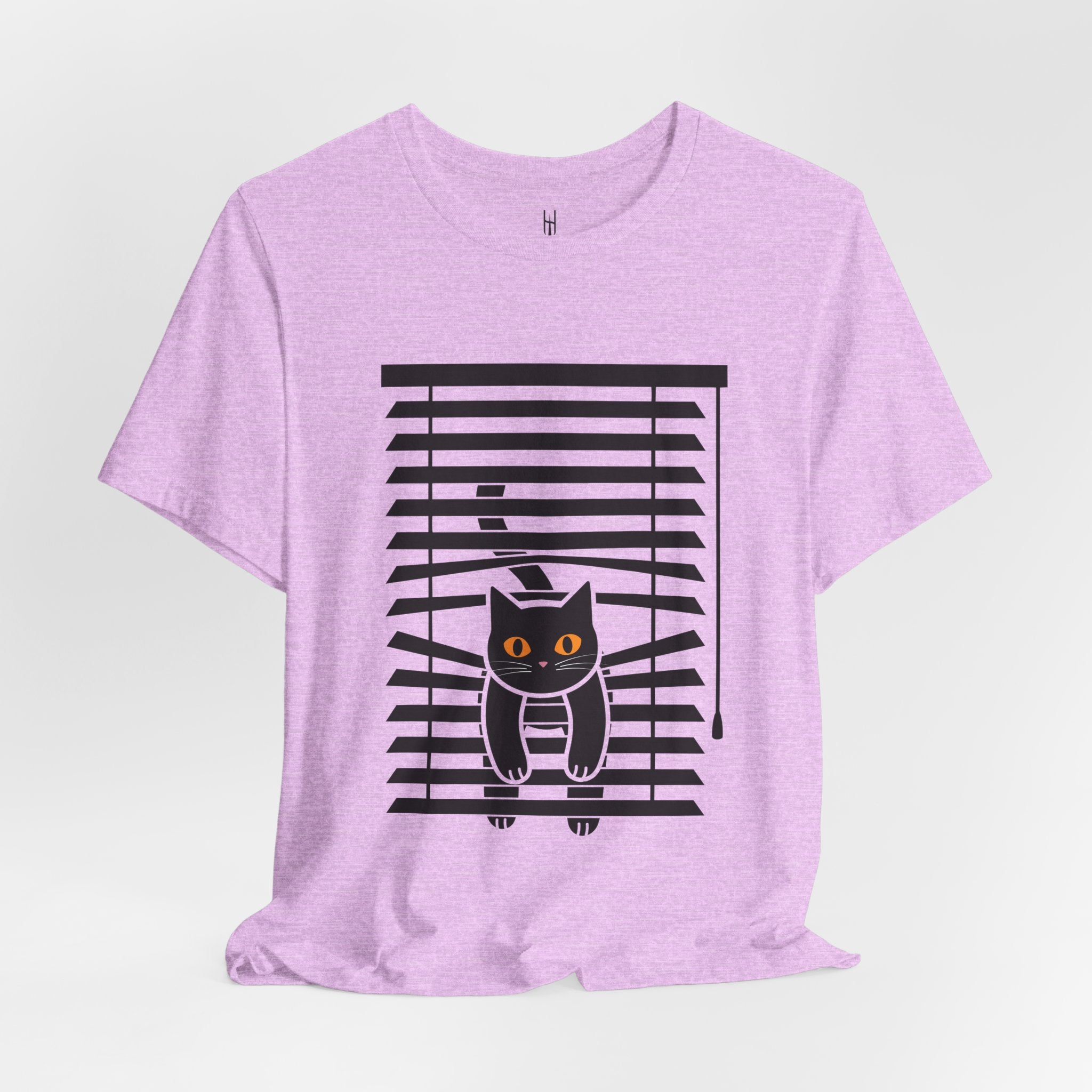 The Midnight Gaze: Black Cat in the Blinds Double-Sided Tee