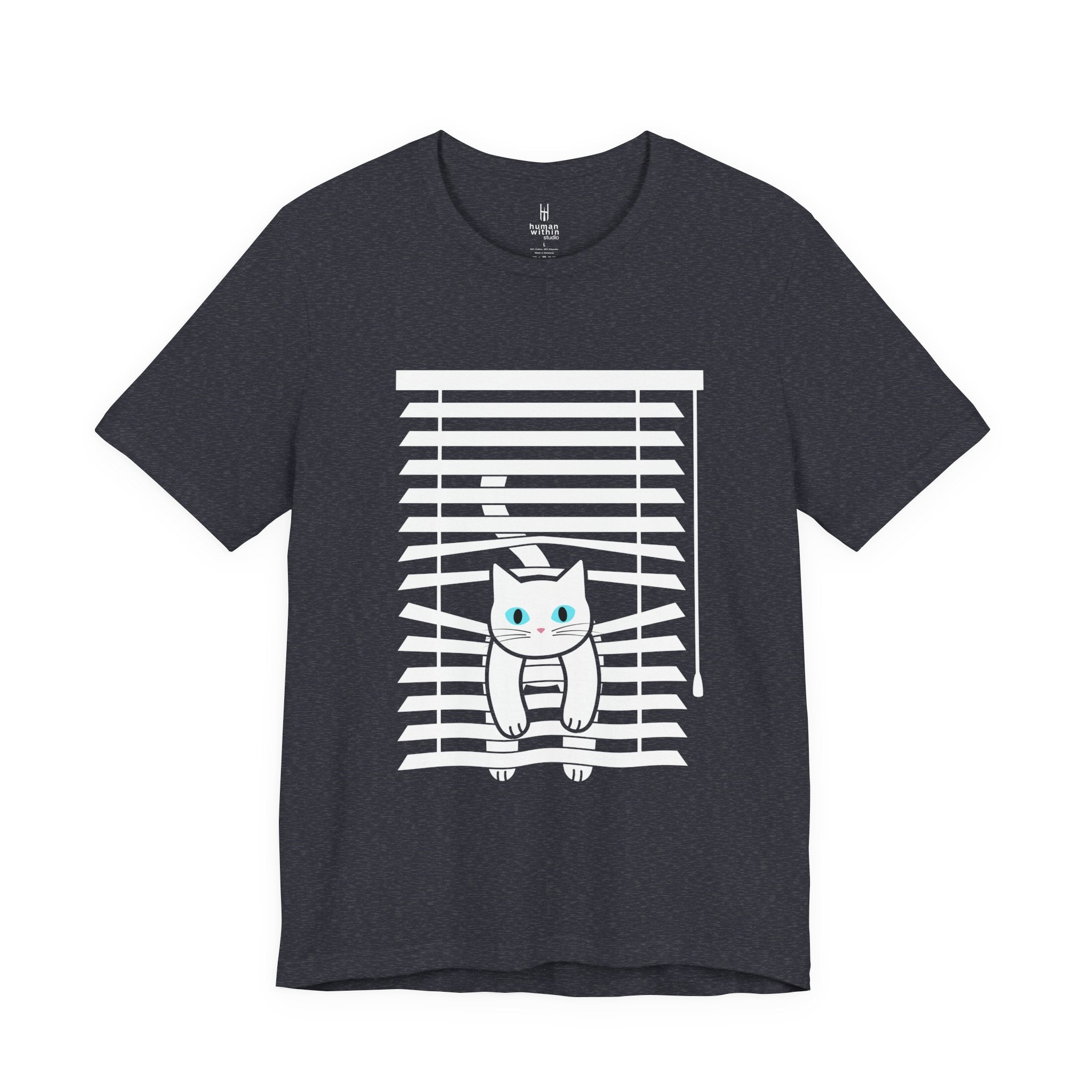 The Midnight Gaze: Cat in the Blinds Double-Sided Tee