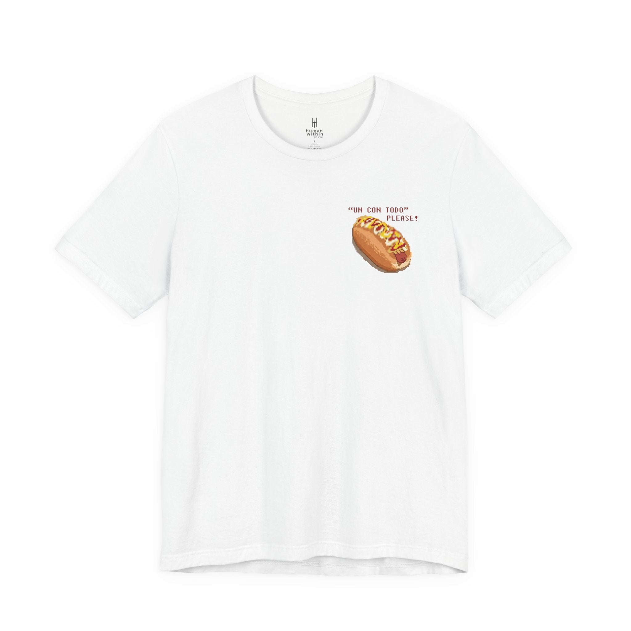 Pixel Street Food Tee — “Con Todo, Please!” Left Chest