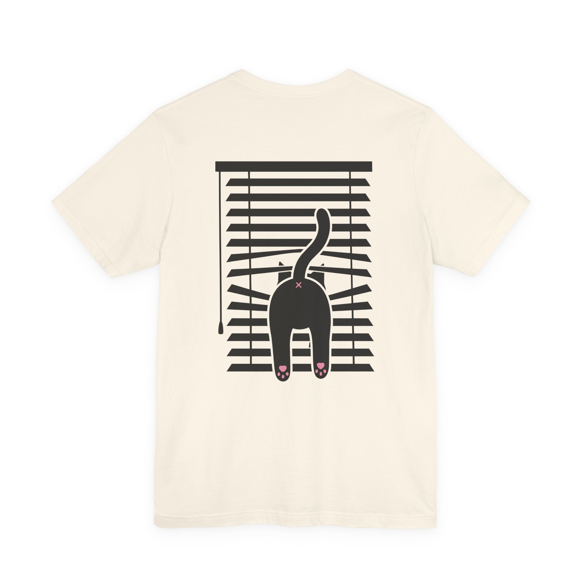 The Midnight Gaze: Black Cat in the Blinds Double-Sided Tee