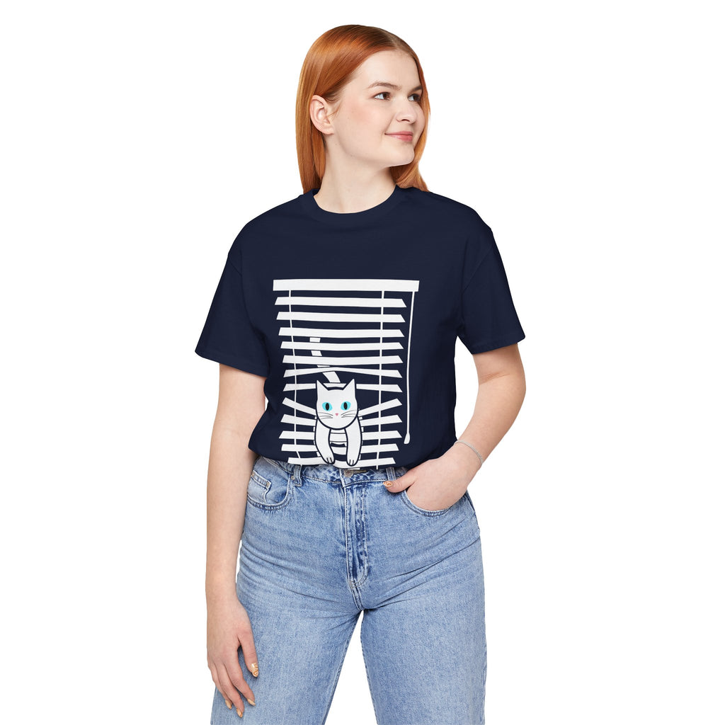 The Midnight Gaze: Cat in the Blinds Double-Sided Tee