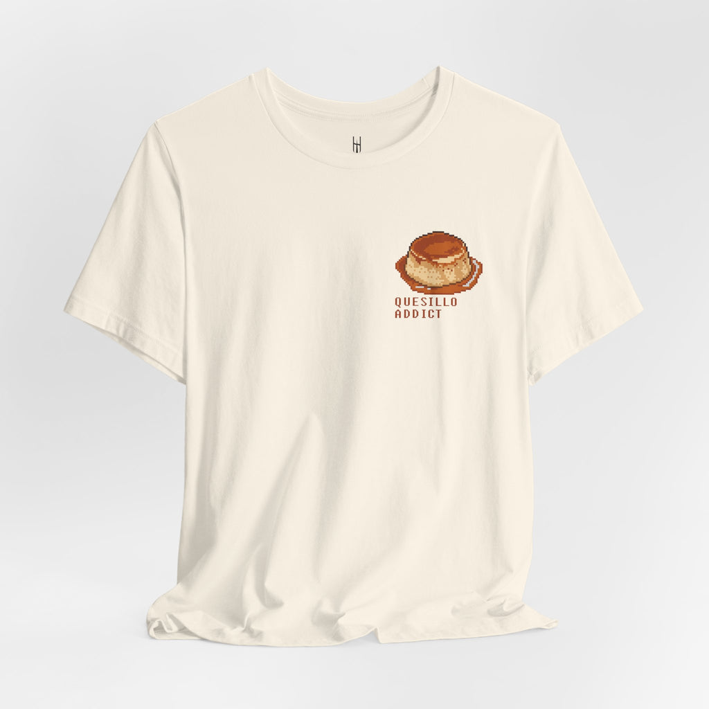 Venezuelan Quesillo Pixel Tee — Retro 8‑Bit Dessert Chest T‑Shirt