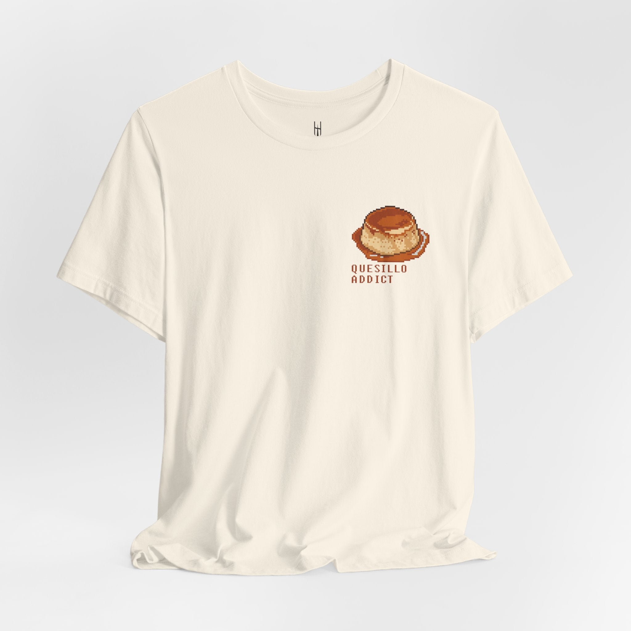 Venezuelan Quesillo Pixel Tee — Retro 8‑Bit Dessert Chest T‑Shirt