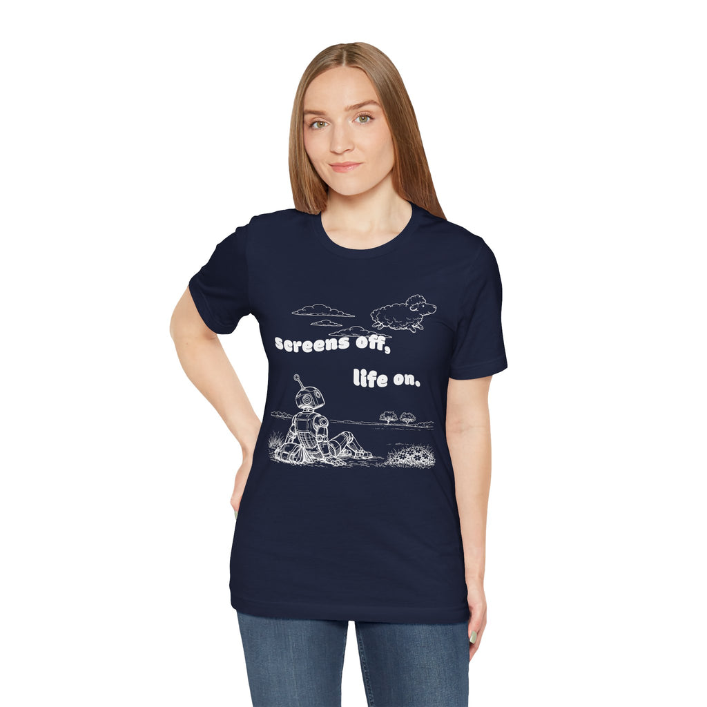 The Analog Observer: "Screens Off, Life On" Dark Retro Tee