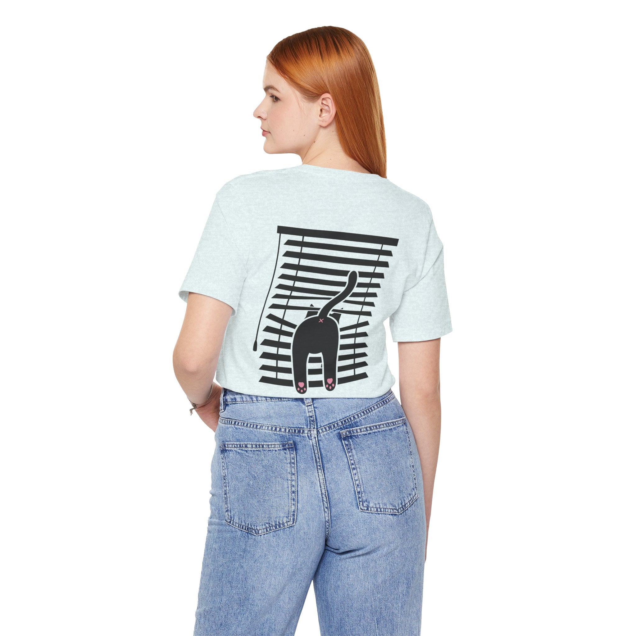 The Midnight Gaze: Black Cat in the Blinds Double-Sided Tee
